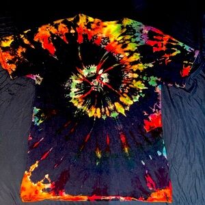 Large blacked tie dye tee shirt